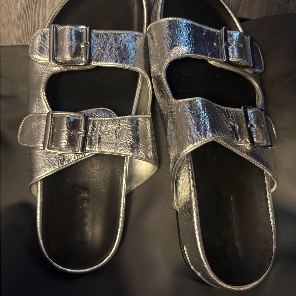 Elegant Silver Buckle Sandals for Women
